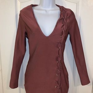 Mauve Pink Bebe Bandage Dress